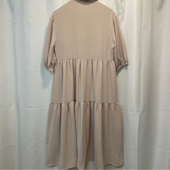 Dazy Nude Utility Midi Dress Small - Picture 3 of 3